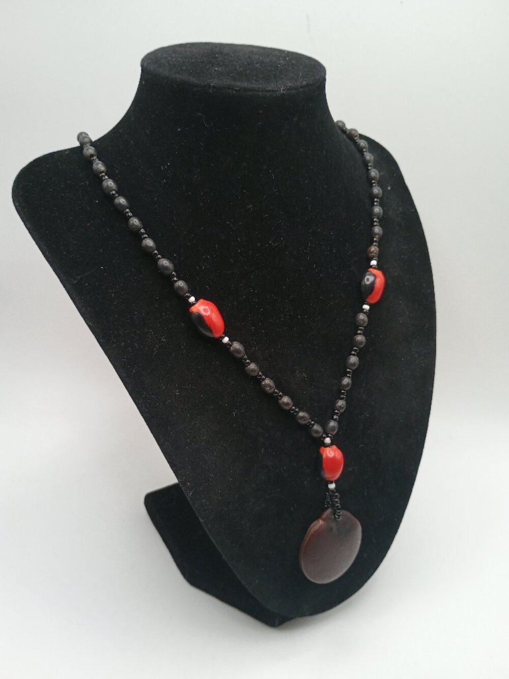 Handmade Amazon Rainforest Seed Necklace Huayruro Amulet